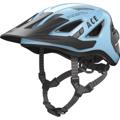 Afbeelding van ABUS Urban I 3.0 ACE stadshelm, sportieve fietshelm met led achterlicht, verlengd vizier en magneetsluiting, voor dames heren, blauw, maat S