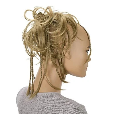 Afbeelding van CAISHA XXL Haarstukje Haarwokkel Bruids Kapsel Opgestoken Volumineus Golvend Knoet Middenblond G16D