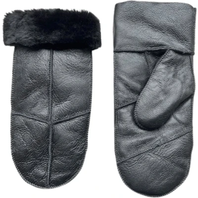 Afbeelding van Leren wanten heren Lammy winter Winddicht en waterafstotend Wol Zwart Maat L