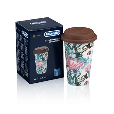 Afbeelding van Delonghi DLSC065 Thermosbeker van keramiek met siliconen deksel Flowers