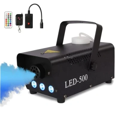 Afbeelding van Mistmachine, 500 W, mini rookmachine met RGB gemengde kleuren, led verlichting, effect afstandsbediening, voor Halloween, party, bruiloft, podiumeffect