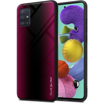 Afbeelding van Cadorabo Hoesje geschikt voor Samsung Galaxy A51 4G / M40s in PAARS ROZE Beschermhoes gemaakt van TPU silicone Case Cover en achterkant gehard glas