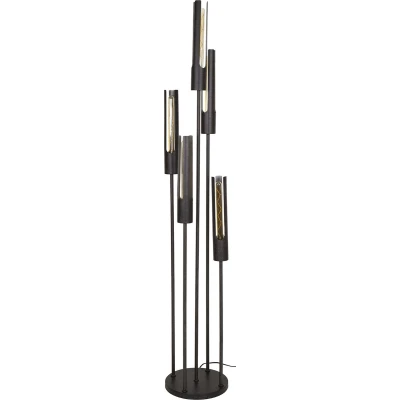 Afbeelding van Giga Meubel Vloerlamp Zwart Metaal 5 Lichts 30x30x176cm