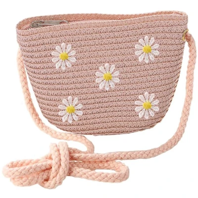 Afbeelding van Ibenzoa® Charmante Handgemaakte Stro Schoudertas met Bloemenontwerp voor Zomeravonturen