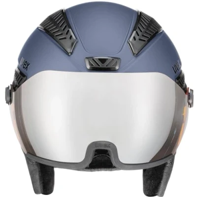 Afbeelding van uvex hlmt 600 visor skihelm voor dames en heren met vizier individueel passysteem blue matt 55 57 cm