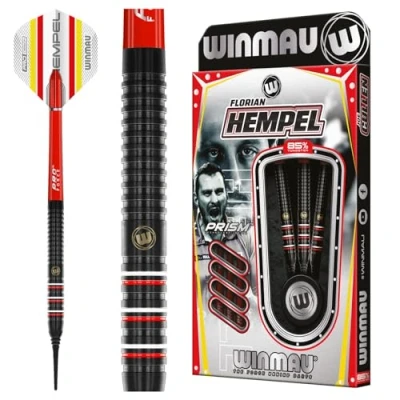 Afbeelding van WINMAU Florian Hemple Pro Series: Softip Tungsten Steel Dartpijlen Professioneel 18 gram vat, 20 totaal gewicht