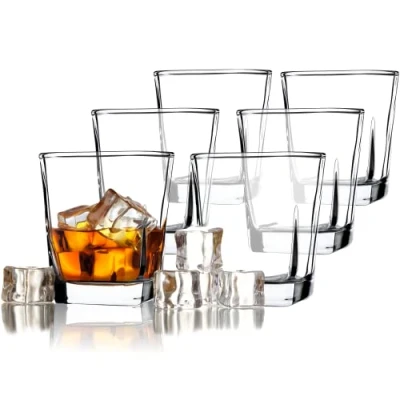 Afbeelding van KADAX Drinkglazen, set van 6, sapglazen, robuuste waterglazen, glazenset, universele glazen hoogwaardig glas, whiskyglazen, voor water, drankjes, feestjes (Romi, 250 ml)