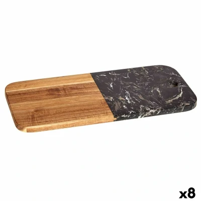 Afbeelding van Snijplank Zwart Marmer Acacia 18 x 1,5 38 cm (8 Stuks)