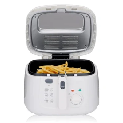 Afbeelding van alpina Frituurpan 2.5 Liter Friteuse met Deksel 1800W Wit