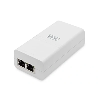 Afbeelding van DIGITUS Gigabit Ethernet PoE Injector Actieve Midspan standaard 802.3af 15.4 W budget IP40 100m bereik kleine behuizing wit
