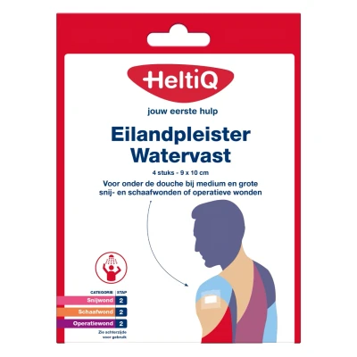 Afbeelding van Heltiq Eilandpleister watervast 9 x 10 cm 4 stuks
