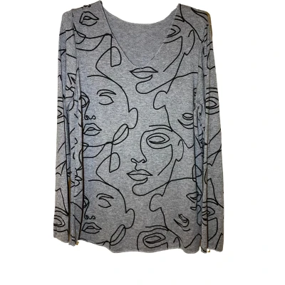 Afbeelding van Elegante Dames Blouse / Trui One Size Maat 38 42 Grijs