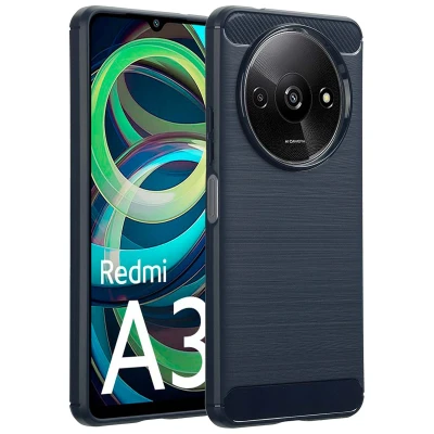 Afbeelding van Xiaomi Redmi A3 Hoesje Siliconen en TPU (zacht) imoshion Softcase/Backcover Donkerblauw Telefoonhoesje