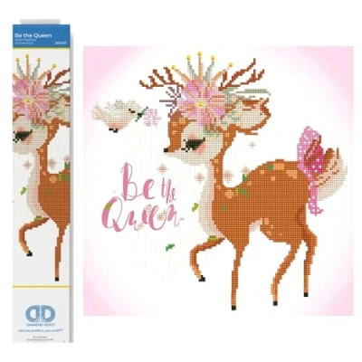 Afbeelding van Pracht Creatives Hobby DD5 033 Diamond Dotz Be the Queen, fonkelend diamantschilderij om zelf vorm te geven, ca. 35 x cm groot, schilderen met diamanten, nieuwe en creatieve knutseltrend
