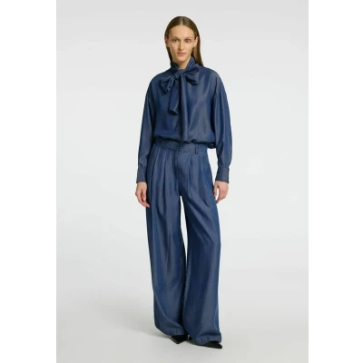 Afbeelding van Selected Femme MIT Weitem BEIN Chambray Flared Jeans, Dames, Maat: 40, Dark blue