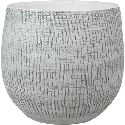 Afbeelding van Steege Plantenpot moderne look witgrijs 18 x 16 cm