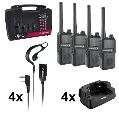 Afbeelding van Albrecht Tectalk Worker 3 29826 PMR portofoon 4 stuks compleet in koffer