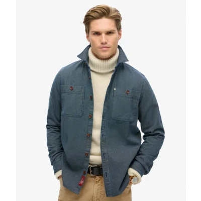Afbeelding van Superdry Mannen The Merchant Store Denim Overshirt Blauw Grootte: XL