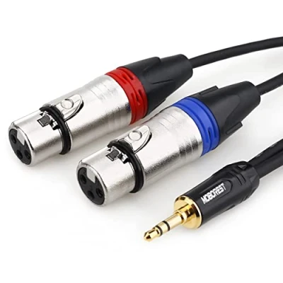 Afbeelding van MOBOREST 3.5mm naar 2XLR Vrouwelijke microfoon Y Splitter Adapter Kabel 3 Meter