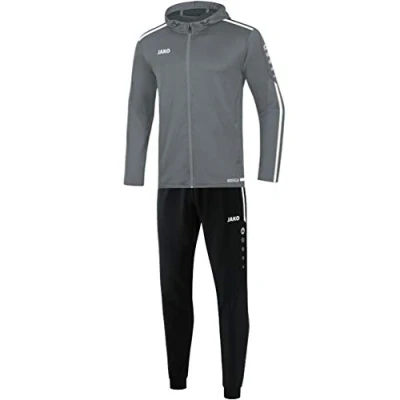 Afbeelding van Trainingspak polyester met kap Striker 2.0 Steengrijs/wit / 128