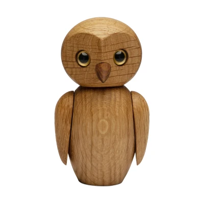 Afbeelding van Spring Copenhagen Clever uil decoratie 10 cm Eik