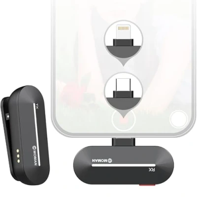 Afbeelding van Moman CP1(C) draadloze microfoon met lavalier【Type C】 2,4 GHz plug &amp; play voor Android, mobiele telefoon, tablet, YouTube, Vlog Live Streaming, microfoon, draadloos,