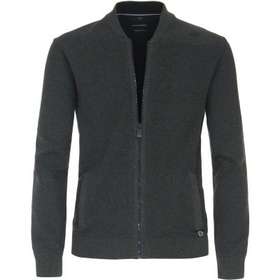 Afbeelding van Casa Moda Zip Vest Antraciet maat 3XL Heren met Regular fit Pasvorm Katoen Suitable Herenkleding