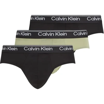 Afbeelding van CALVIN KLEIN Heren Hip BRIEF 3PK 000NB2568A Brief, Zwart (B Beau Bl, F Mauve, Saharah Sn Wbs), L, L