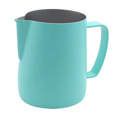 Afbeelding van Kruik van roestvrij staal dampende kan, geschikt voor koffie, latte en schuimende melk, 350 ml, blauw