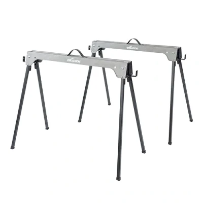 Afbeelding van Evolution Power Tools Compacte opvouwbare zaagbok Twin Pack (AKA Saw Bench, Horse Workbench, Horses, Horse) Ondersteunt tot 500 kg Lichtgewicht en draagbaar