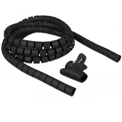 Afbeelding van Delock spiraalslang met terugtrekhulpstuk 2,5 m x 25 mm zwart
