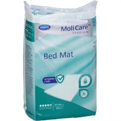 Afbeelding van MoliCare Premium Bed Mat 5 drops: bedinleggers met absorberende kern van celstofpulp, 40x60 cm, 6x30 stuks