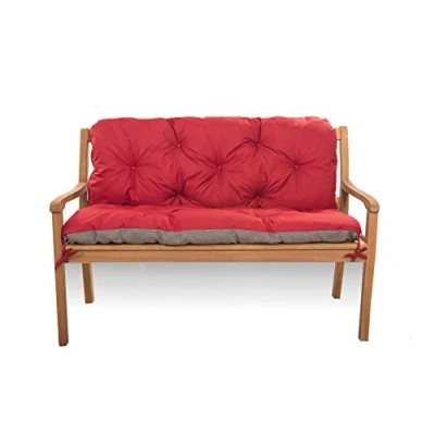 Afbeelding van Zitkussen voor schommelbank, zitbank met rugleuning, tuinschommel, kussen, bankkussen, buiten, 150 x 60 50 cm, rood