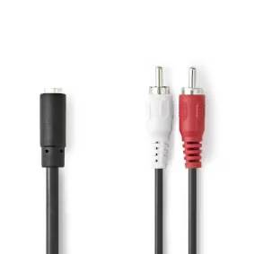 Afbeelding van Nedis Tulp (m) 3,5mm Jack (v) adapter kabel CCS 0,20 meter