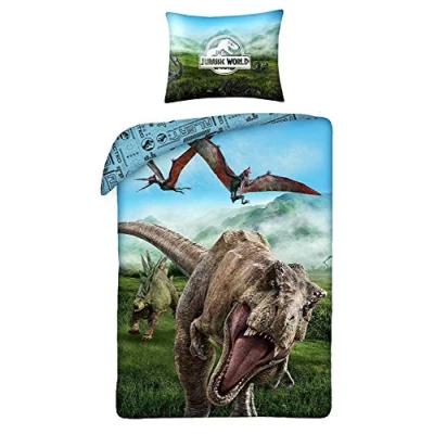 Afbeelding van Jurassic World T Rex Eenpersoons Dekbedovertrek 140 x 200 cm Multi