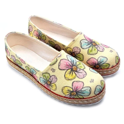 Afbeelding van Goby Pastel Bloom Espadrilles Dames Canvas Handgemaakt Maat 39