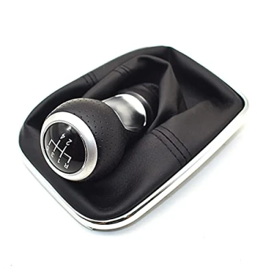 Afbeelding van XUBOR 5or6 Speed ​​12mm Pookknop Hendel Shifter Gaiter Boot, for Volkswagen, VW, Golf 4 IV MK4 GTI R32, Bora, Jetta 1999 2004 Versnellingspookknop(BLACK 5 Speed)