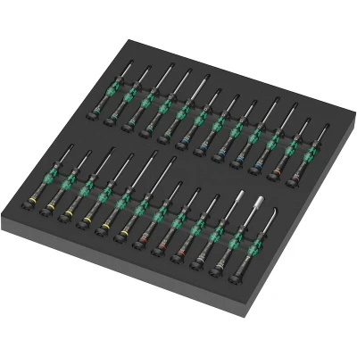 Afbeelding van Wera 9715 Thermogevormde spons schroevendraaier Kraftform Micro Set 1, 24 stuks