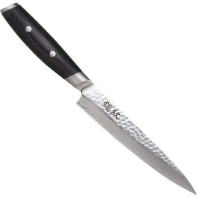 Afbeelding van Yaxell Japans Serie Tsuchimon Vleesmes VG10 Staal 61 HRC Lemmet 18 cm 3 Lagen Damaststaal Canvas Micarta Heft
