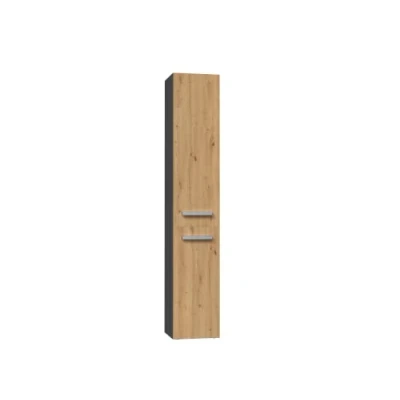 Afbeelding van CDF Bad Hochschrank NEL II Farbe: Anthrazit Eiche Artisan Modernes Badregal Stauraumschrank Geraumige Einlegeboden Turen Einfache Montage Stilvolle Griffe