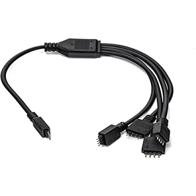 Afbeelding van EKWB EK RGB 4 weg splitterkabel (Zwart), Modding verlichting