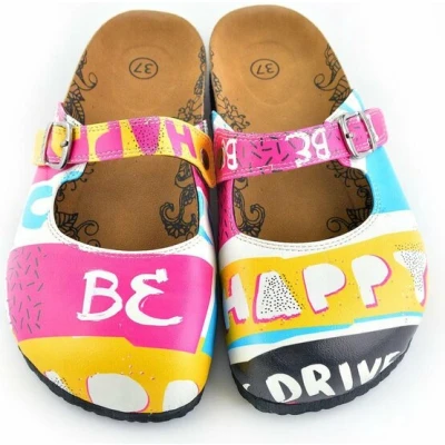 Afbeelding van GOBY Be Happy Clogs Slippers Hoge kwaliteit Handmade Maat 35
