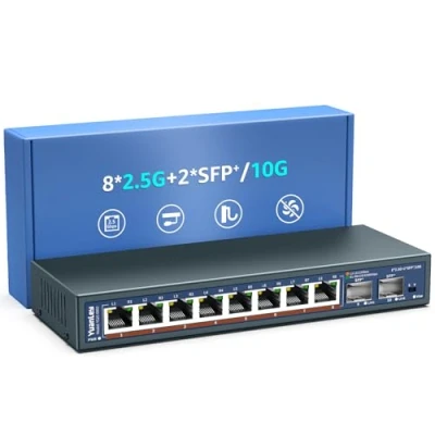 Afbeelding van YuanLey 8 poorten 2.5G switch met 2 10G SFP
