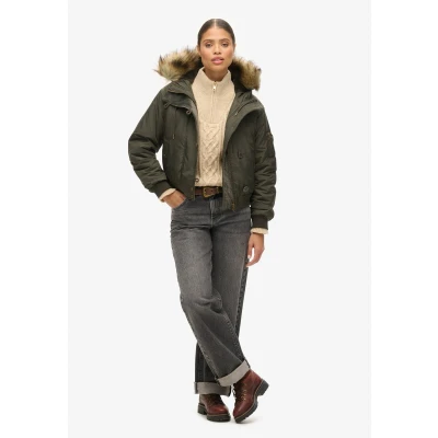 Afbeelding van Superdry Hooded Military MA1 Jas, Dames, Maat: 40, Deepest khaki