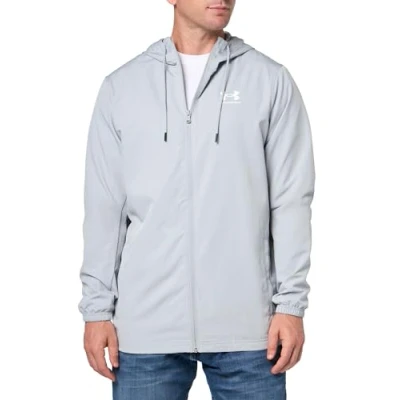 Afbeelding van Under Armour Rival Windbreaker Windjack, Heren, Maat: Medium, Mod gray/white