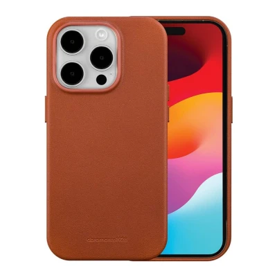 Afbeelding van Apple iPhone 15 Pro MagSafe Hoesje Echt leder dbramante1928 Hardcase/Backcover Bruin Telefoonhoesje Shockproof/Valbescherming