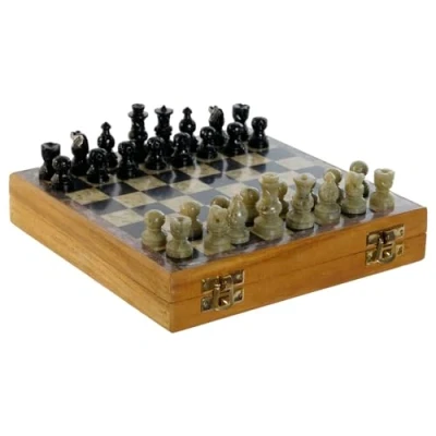 Afbeelding van Schaakspel Home ESPRIT Hout Marmer