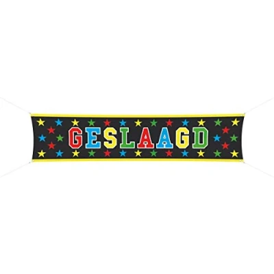 Afbeelding van Geslaagd spandoek 180x40cm