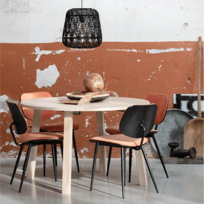 Afbeelding van Woood Uitschuifbare Eettafel Lange Jan Rond Eiken Hout