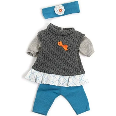 Afbeelding van Miniland 31560 poppenkleding, blauw, wit, bruin, grijs, 38 40 cm
